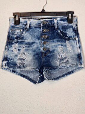 Punny Jeans Distressed Women's Shorts, Size Medium, (26")